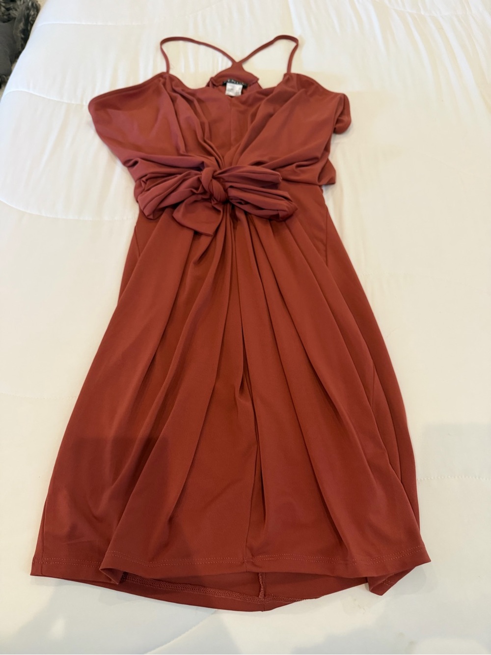Venus Rust Knot-Front Dress